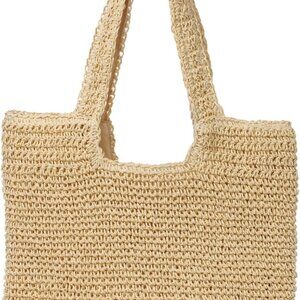 Beach Bags for Women - Summer Soft Large Woven Shoulder Purse Handbag, Beach Tot